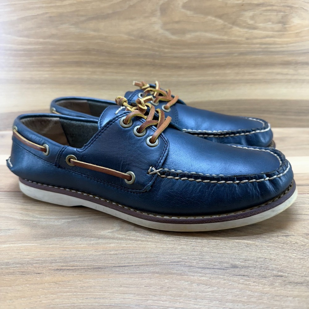 Frye Sully Boat Loafers Mens 8 Navy Blue Moc Toe Slip On